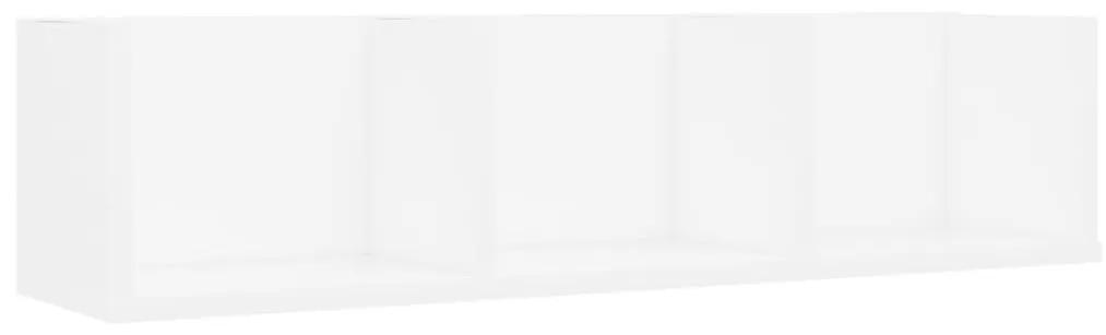 Ράφι Τοίχου για CD Λευκό 75 x 18 x 18 εκ. Επεξ. Ξύλο - Λευκό