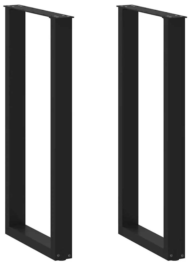 vidaXL Πόδια Τραπεζιού Μπαρ σε Σχήμα U 2 τεμ. Μαύρο 50x(100-101) εκ. Ατσάλι