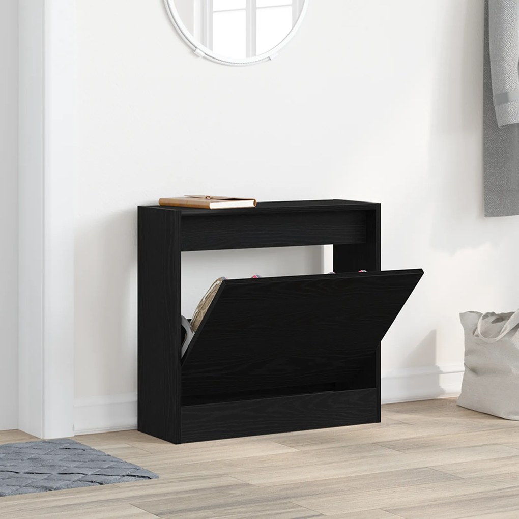 vidaXL Ντουλάπα Παπουτσιών  Μαύρο Δρυς 60x21x57 εκ Επεξεργασμένο Ξύλο