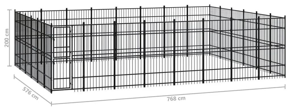 Κλουβί Σκύλου Εξωτερικού Χώρου 44,24 μ² από Ατσάλι - Μαύρο