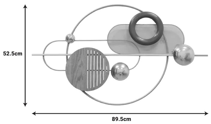 Διακοσμητικό τοίχου Lupus Inart μέταλλο σε χρυσή-καφέ απόχρωση 89.5x52.5x6εκ