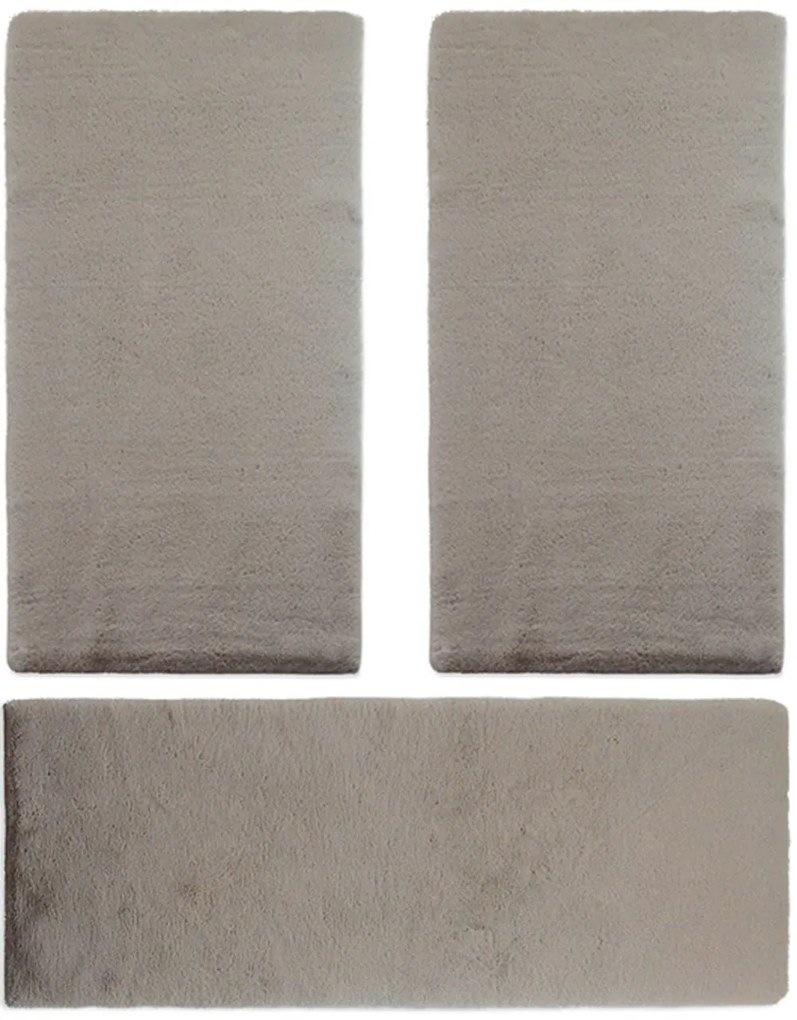 Σετ Χαλιά Κρεβατοκάμαρας 3Τμχ. Puffy Fc5 Taupe New Plan ΣΕΤ (2 67x140 &amp; 67x210) Πολυέστερ