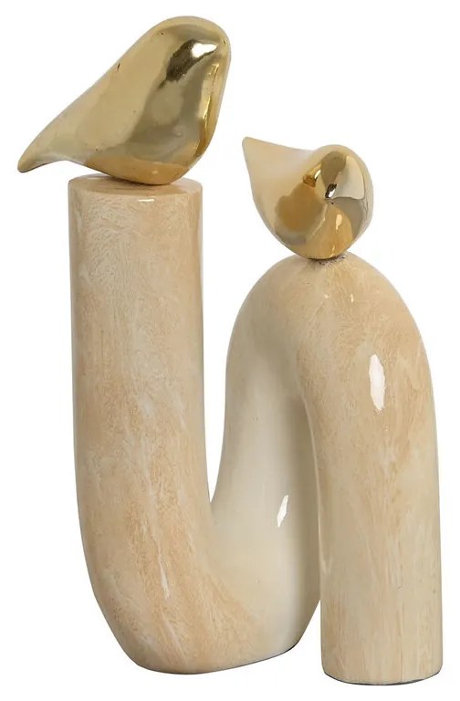 Διακοσμητική Φιγούρα Home ESPRIT Χρυσό Ελεφαντόδοντο Πουλιά Ρομαντικό 19 x 11,5 x 27 cm