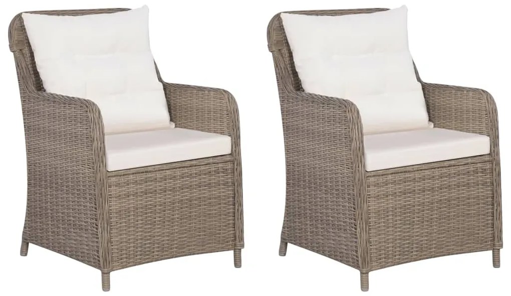 vidaXL Σετ Τραπεζαρίας Κήπου 3 Τεμαχίων Καφέ