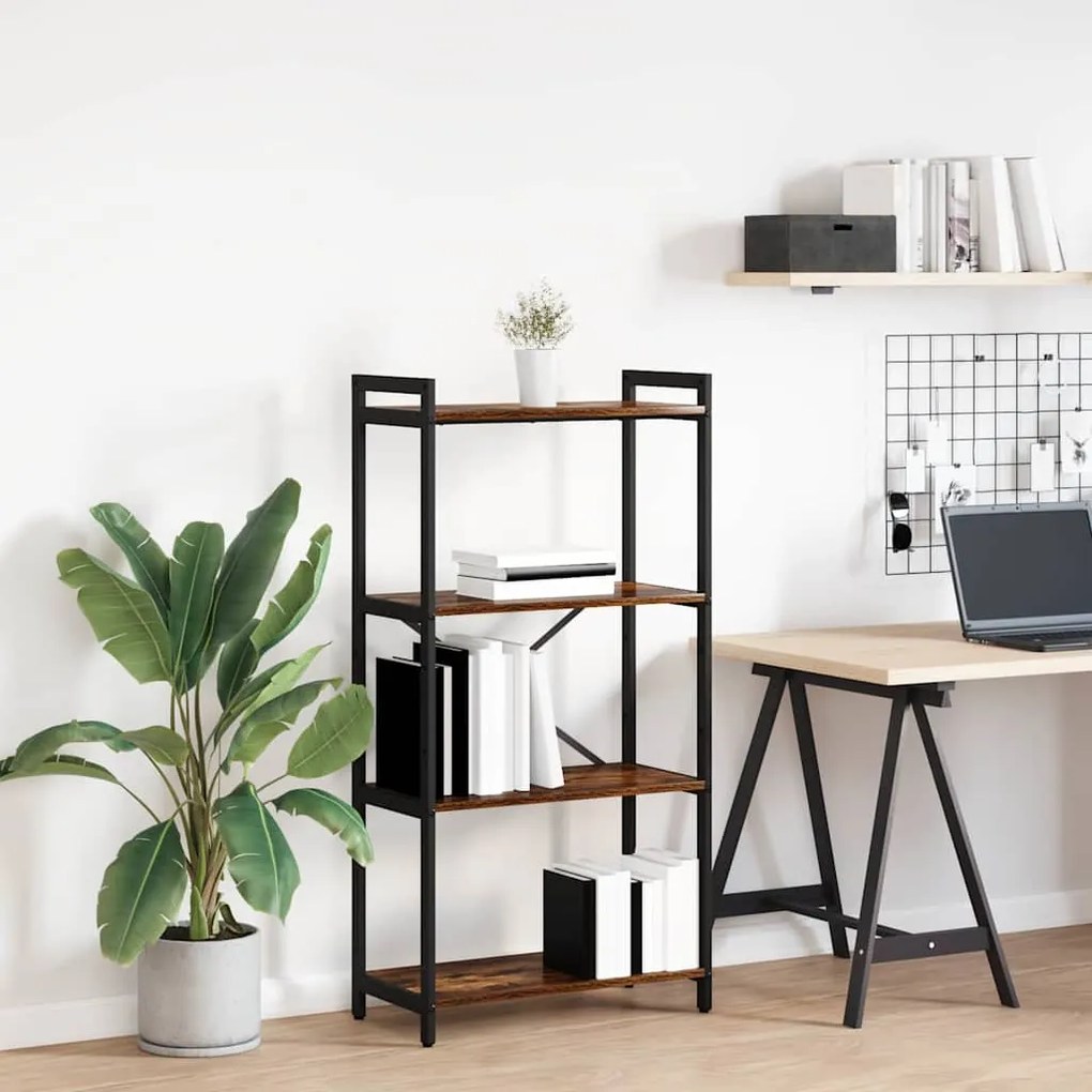 vidaXL Βιβλιοθήκη Καπνιστή δρυς 60 x 30 x 118 εκ Μοριοσανίδα