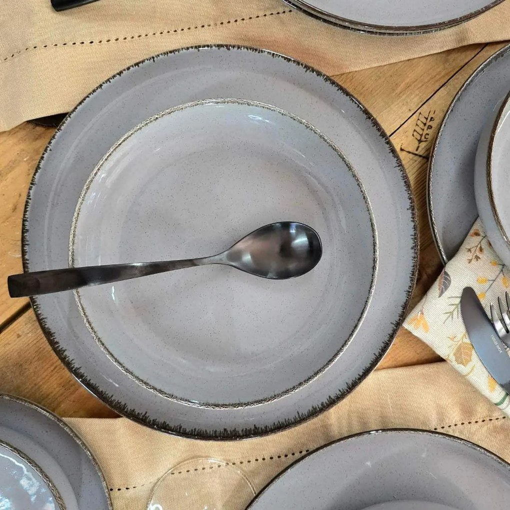 Σερβίτσιο Πιάτων Πορσελάνης Pearl Mood Γκρι – Σετ 18τμχ - Kutahya Porselen
