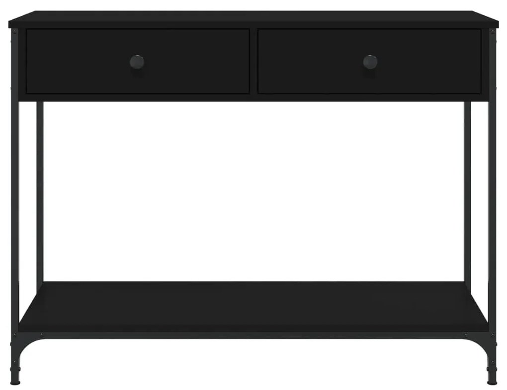 Τραπέζι Κονσόλα Μαύρο 100 x 34 x 75 εκ. από Επεξεργ. Ξύλο - Μαύρο
