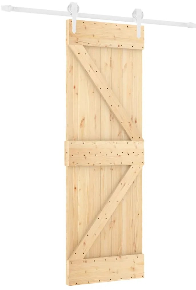 vidaXL Συρόμενη Μεσόπορτα με Μηχανισμό 70 x 210 εκ. Μασίφ Ξύλο Πεύκου