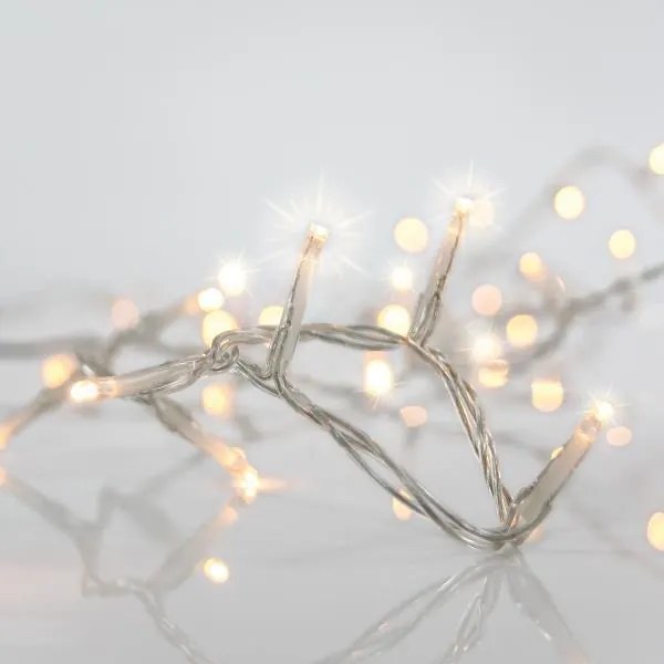 Eurolamp Βροχή 144 LED 3mm Θερμό Λευκό 300x60cm Επεκτεινόμενο ΙΡ44 Διαφανές Καλώδιο 600-06591