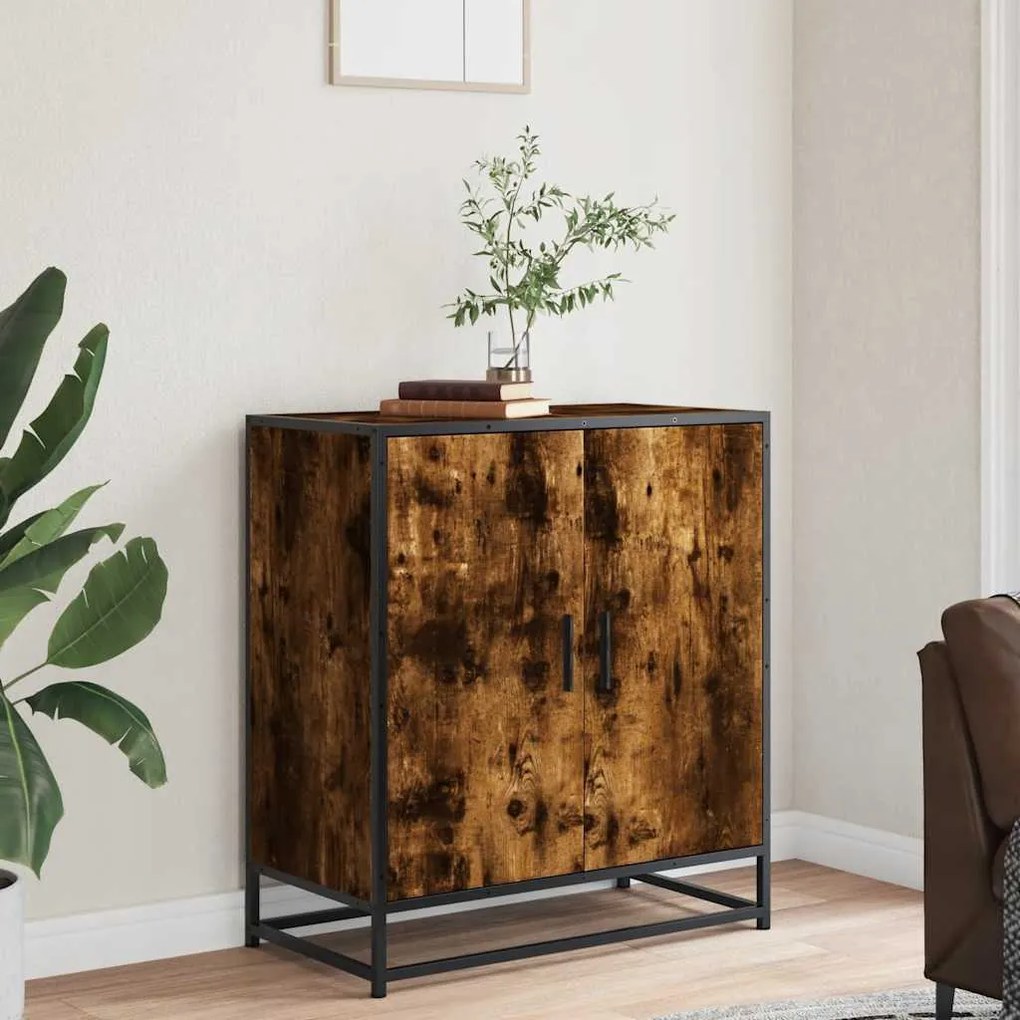 vidaXL Sideboard Καπνιστή βελανιδιά Κατασκευασμένο ξύλο και μέταλλο