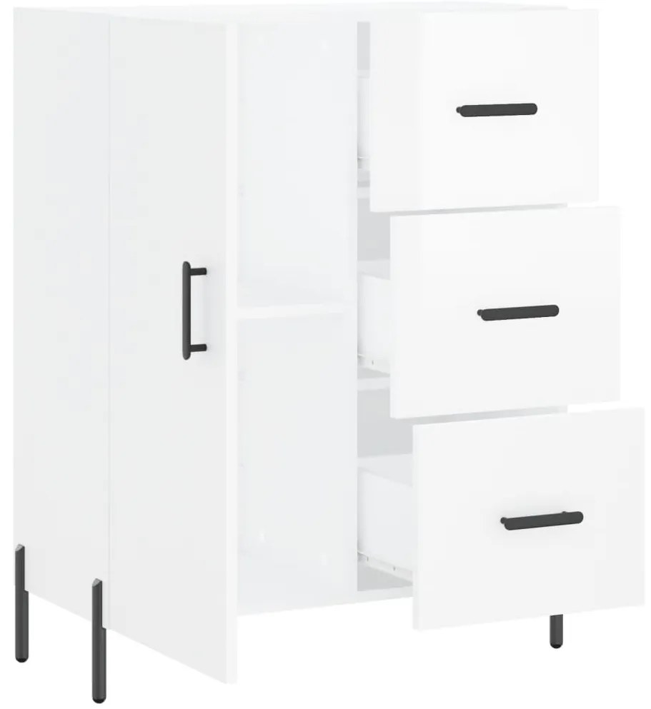 vidaXL Ντουλάπι Γυαλιστερό Λευκό 69,5x34x90 εκ. Επεξεργασμένο Ξύλο