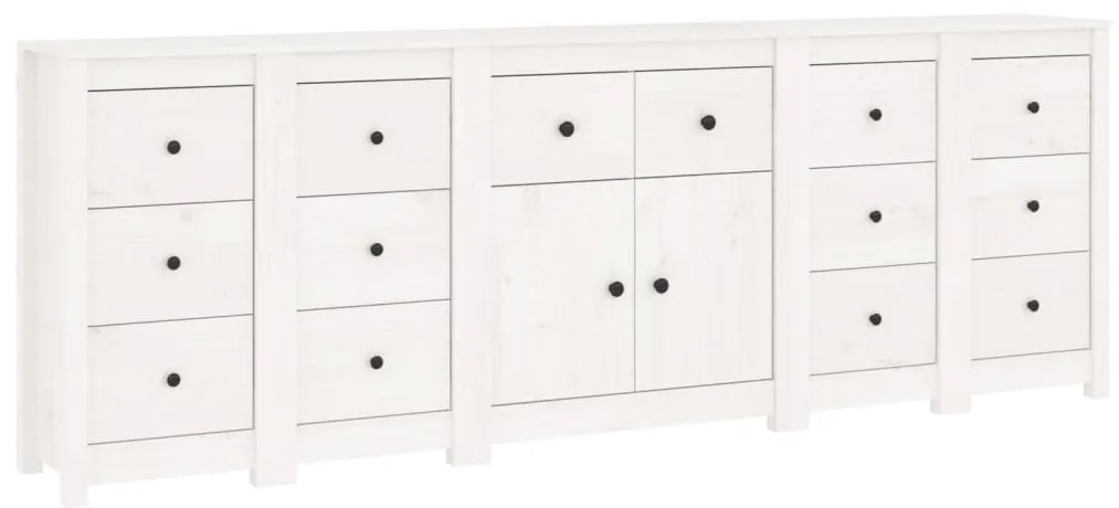 vidaXL Ντουλάπι Λευκό 230 x 35 x 80 εκ. από Μασίφ Ξύλο Πεύκου