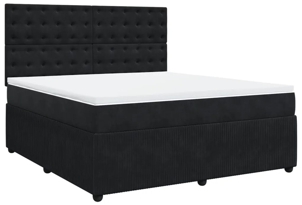 ΚΡΕΒΑΤΙ BOXSPRING ΜΕ ΣΤΡΩΜΑ ΜΑΥΡΟ 180X200 ΕΚ. ΒΕΛΟΥΔΙΝΟ 3294720