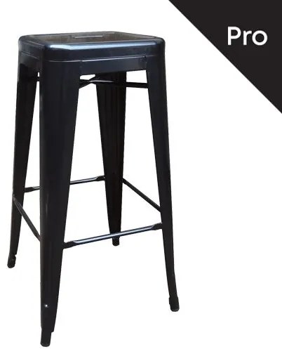 RELIX Σκαμπό Bar-Pro H.67cm, Στοιβαζόμενο, Μέταλλο Βαφή Μαύρο  43x43 H.67cm Ε5193,1