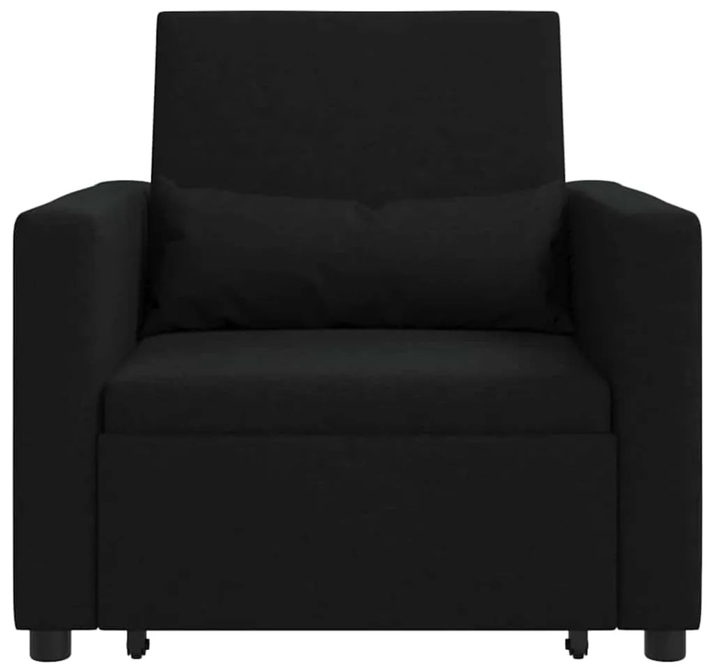 vidaXL Μονός καναπές-κρεβάτι Μαύρο 90 x 165 x 87 εκ. ύφασμα