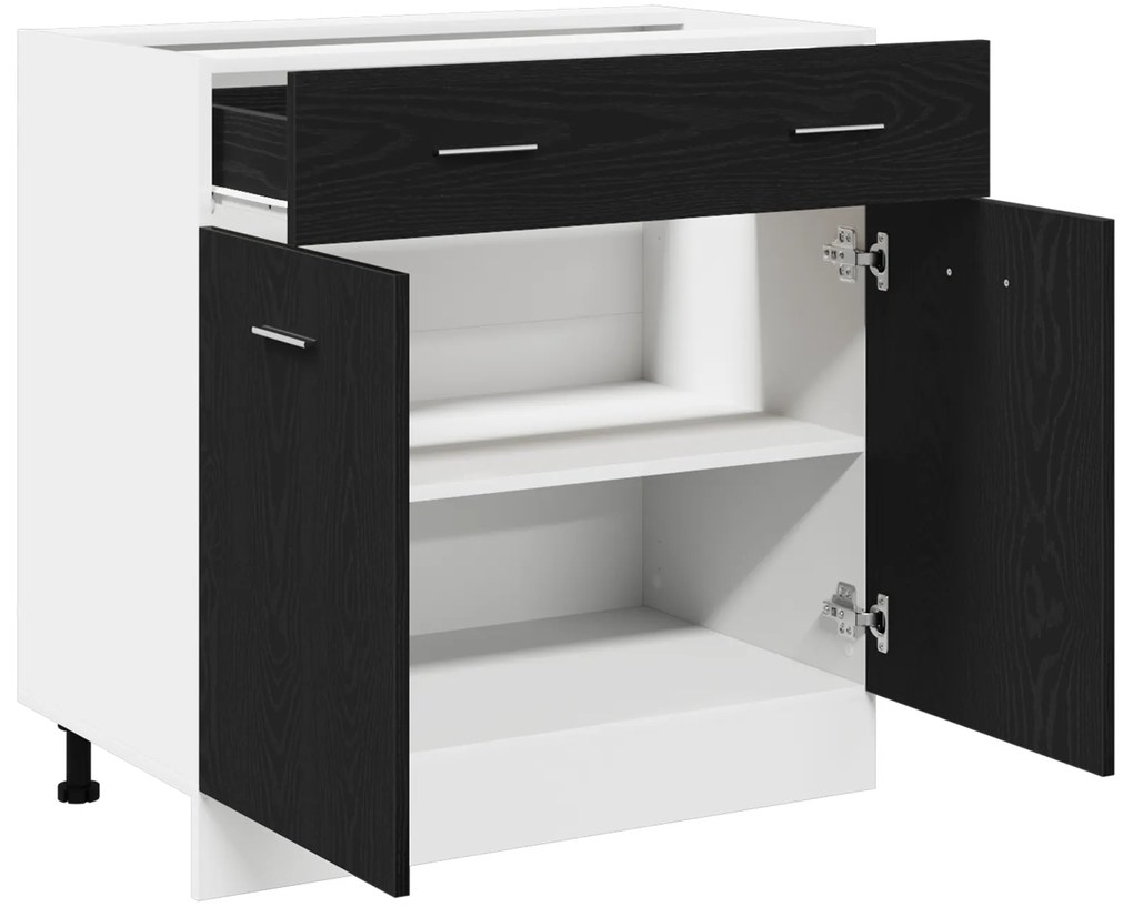 vidaXL Κάβες με Συρτάρι σε Μαύρη Δρυς, 80x46x81,5 εκ, Κατασκευασμένο από Επεξεργασμένο Ξύλο