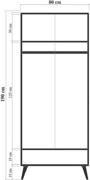 Διφυλλη Ντουλαπα Πολυχρωμη CORE LEAF 45x80x190