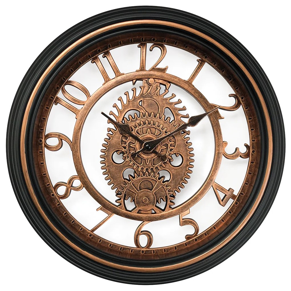 Ρολόι Τοίχου ArteLibre Καφέ/Μαύρο Πλαστικό Φ40.6x4.9cm