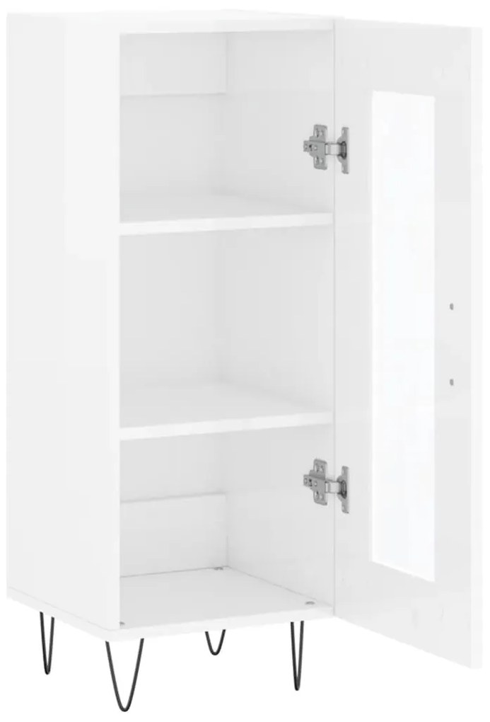 vidaXL Ντουλάπι Γυαλιστερό Λευκό 34,5x34x90 εκ. Επεξεργασμένο Ξύλο