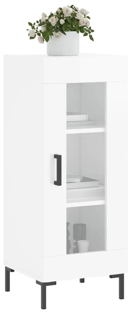 vidaXL Ντουλάπι Γυαλιστερό Λευκό 34,5x34x90 εκ. Επεξεργασμένο Ξύλο