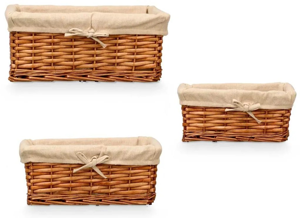 Σετ καλαθιών Kipit πολυεστέρας λυγαριά 50 % βαμβάκι 39 x 16,5 x 29 cm 3 Τεμάχια