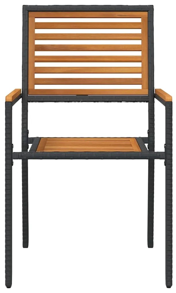 vidaXL Καρέκλες κήπου που σωριάζονται 4 pcs Καφέ, Μαύρο