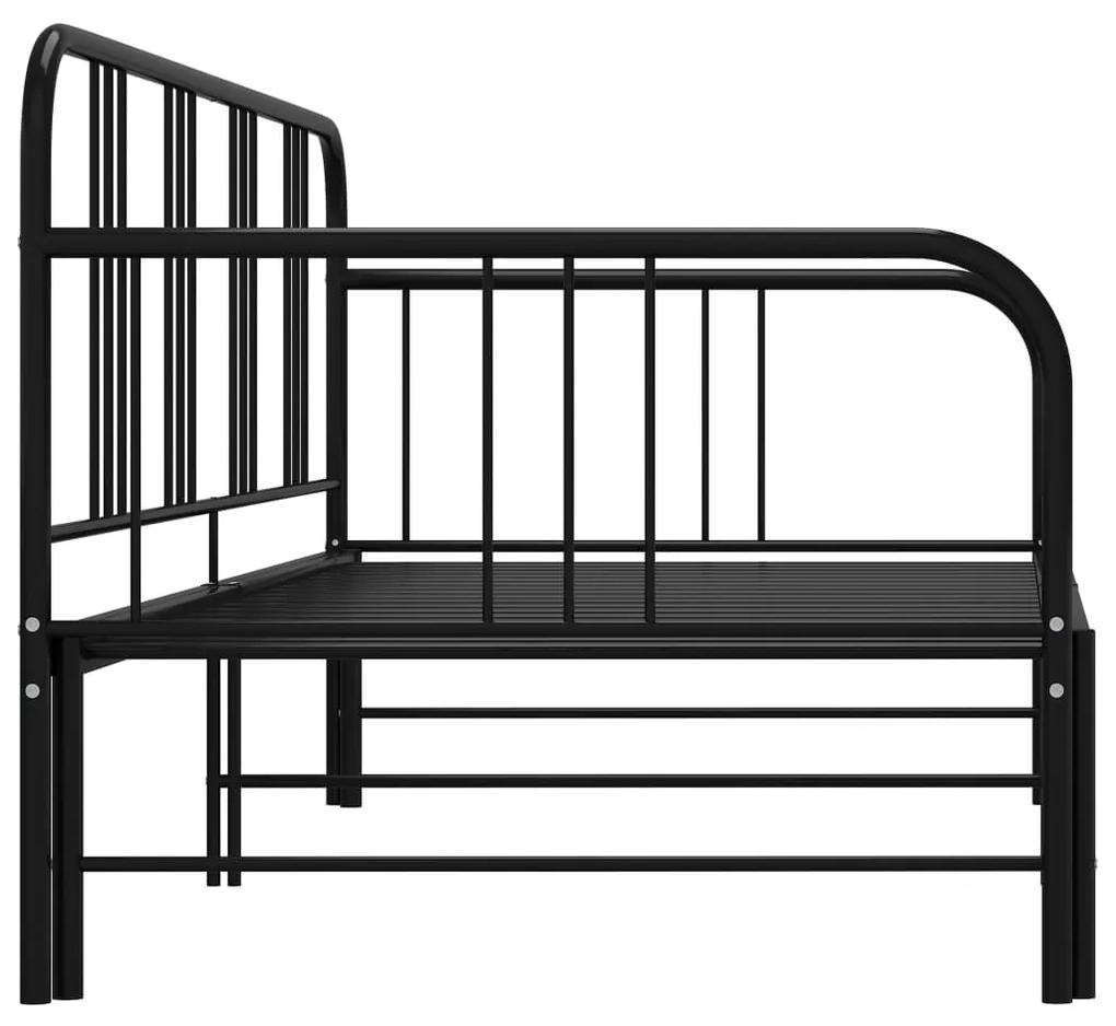 vidaXL Πλαίσιο για Καναπέ-Κρεβάτι Πτυσσόμενο Μαύρο 90x200εκ Μεταλλικό