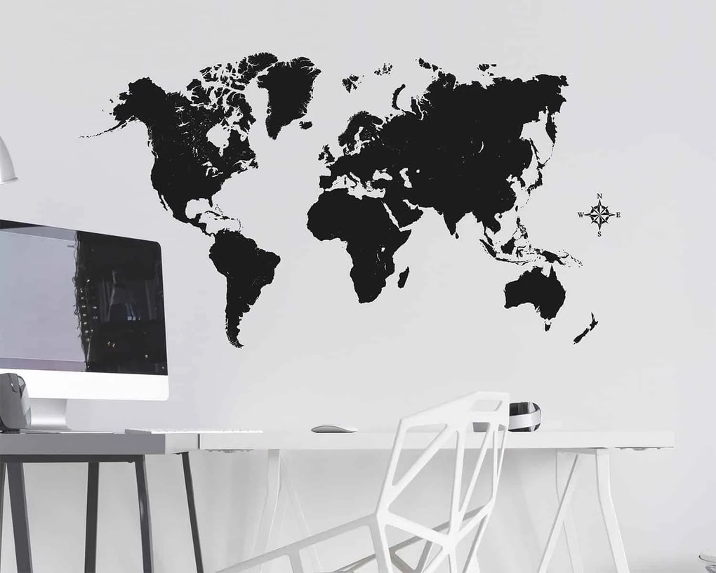 Διακοσμητικά αυτοκόλλητα τοίχου Black Map Ango
