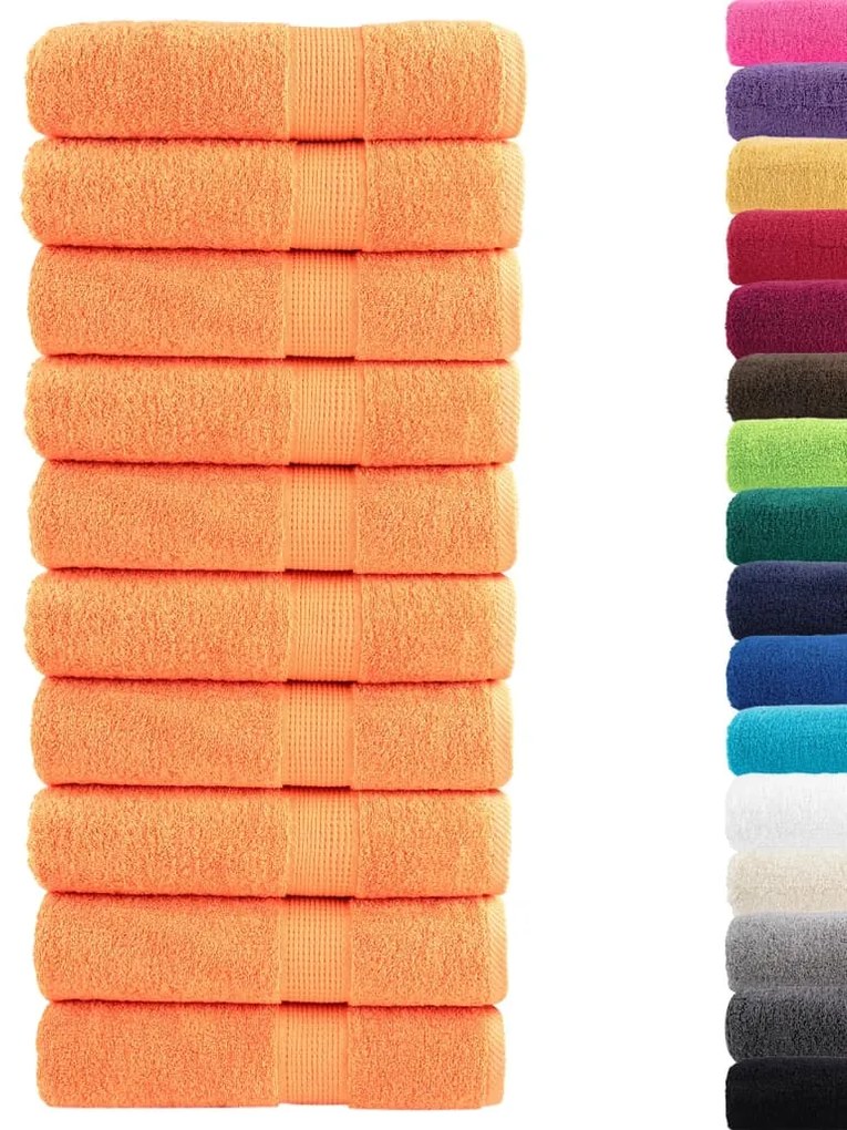 vidaXL Πετσέτες Μπάνιου Premium SOLUND 10 τεμ. Πορτοκαλί 100x150 εκ. 600 γρ./μ²