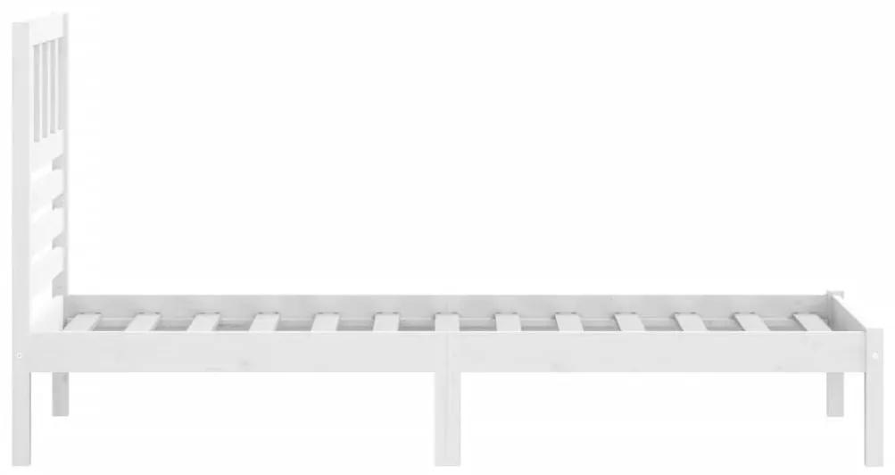 Πλαίσιο Κρεβατιού Λευκό 75 x 190 εκ. Μασίφ Πεύκο Small Single - Λευκό