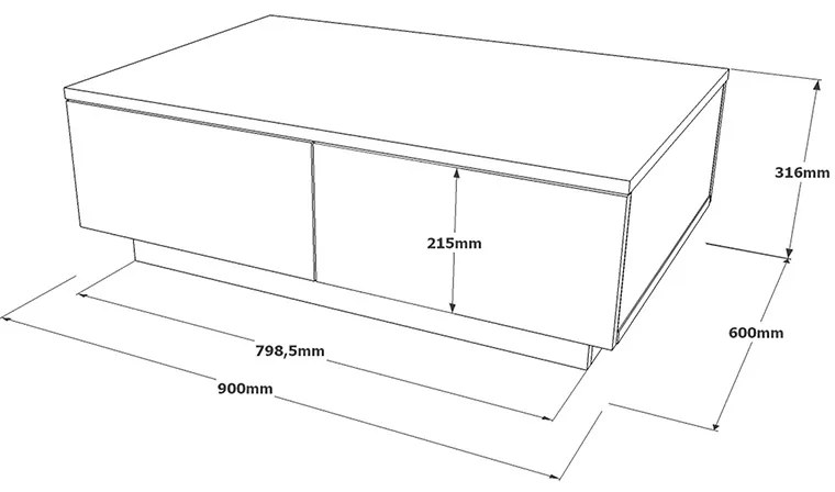 Τραπέζι σαλονιού Thunder pakoworld sonoma-λευκό 90x60x31.5εκ - 176-000106 - 176-000106