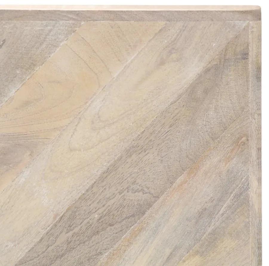 Τραπεζάκι Σαλονιού 110 x 110 x 36 εκ. από Μασίφ Ξύλο Μάνγκο - Λευκό