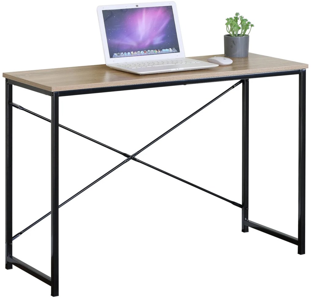 Γραφείο ArteLibre HALDEN Δρυς/Μαύρο Μοριοσανίδα/Μέταλλο 100x40x70cm