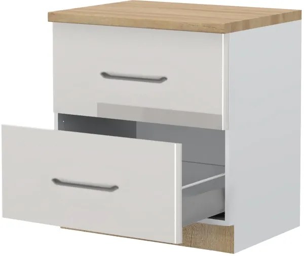 Επιδαπέδιο ντουλάπι Modena R-80-2MBOX-Λευκό - Γκρι ανοιχτό - 80.00Χ60.00Χ88.00cm