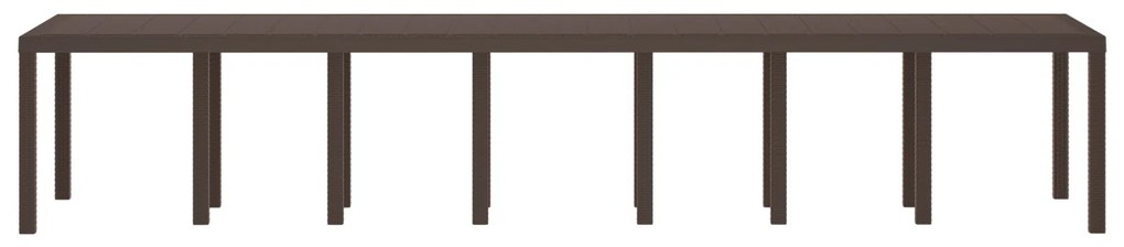 vidaXL Τραπέζι Κήπου Καφέ 400x100x73 εκ. Πλαστικό Ράτταν