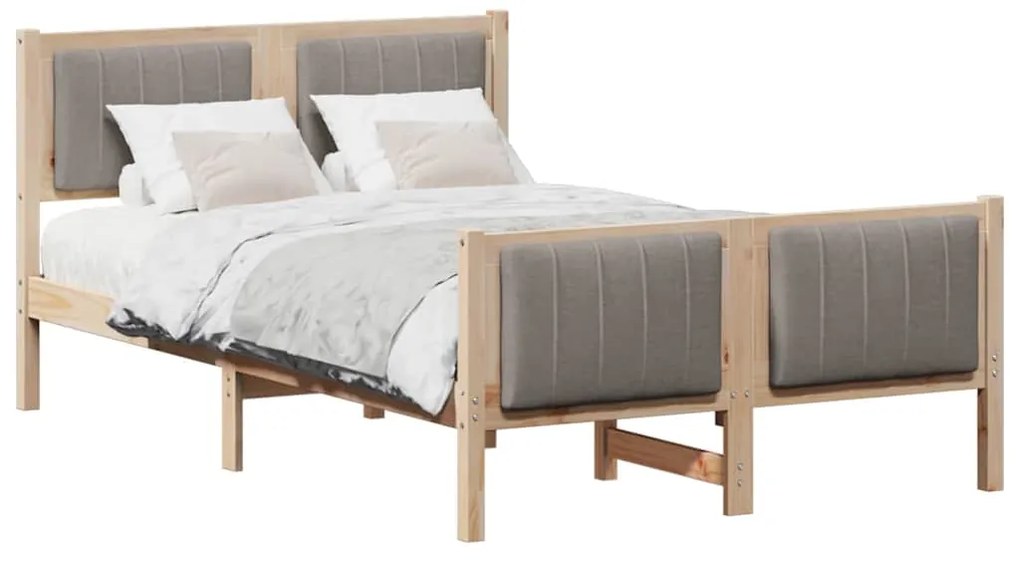 vidaXL Σκελετός Κρεβατιού με κεφαλάρι Καφέ και ταμπά 120 x 190 cm