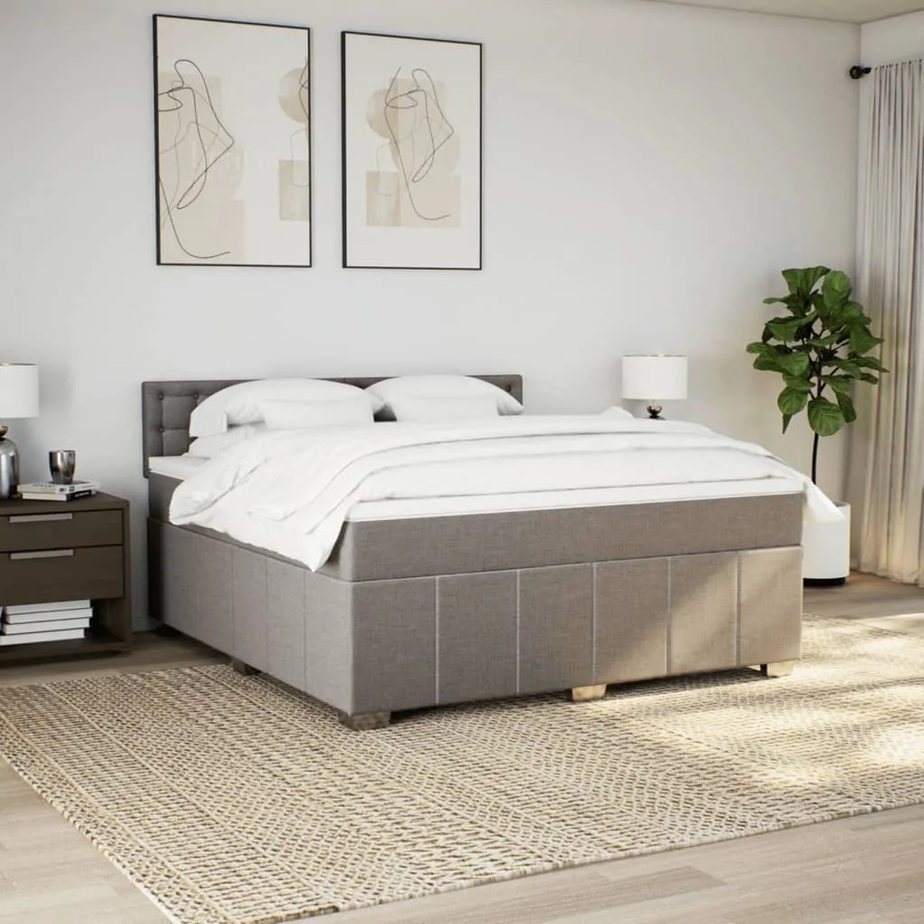 ΚΡΕΒΑΤΙ BOXSPRING ΜΕ ΣΤΡΩΜΑ TAUPE 180X200 ΕΚ. ΥΦΑΣΜΑΤΙΝΟ 3289465