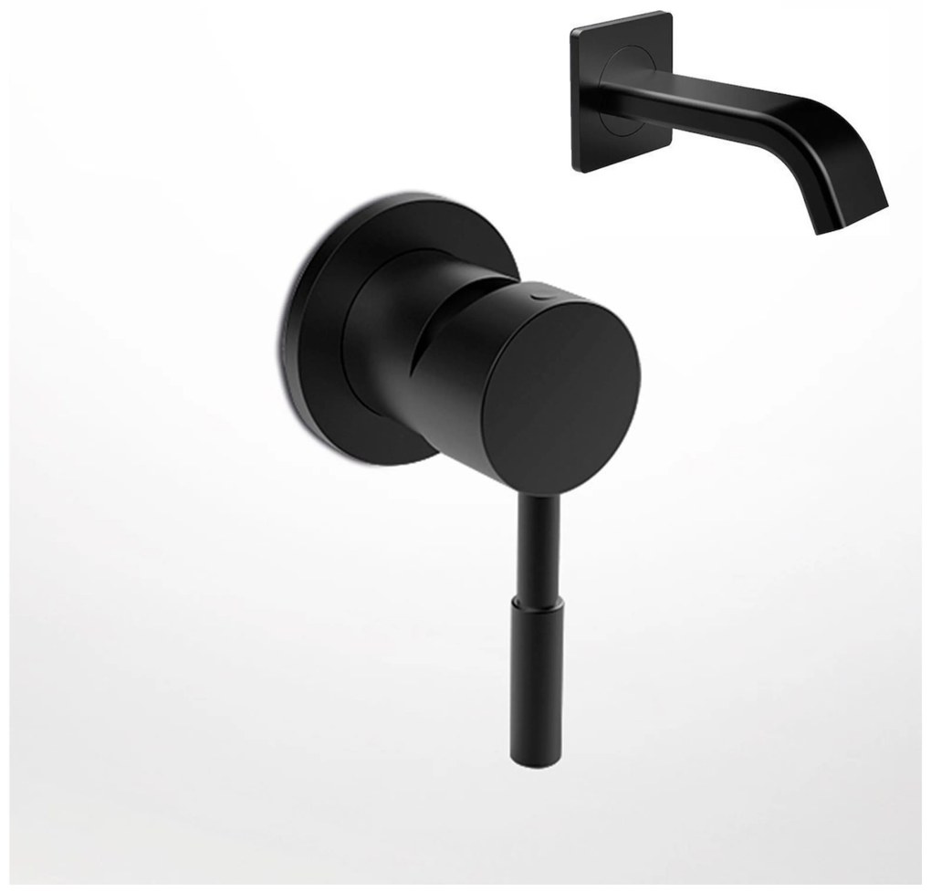 La Torre New Tech Black Matt 12151N-400 Μίκτης Εντοιχισμού 3 Εξόδων με Εκτροπέα+Στόμιο 14,2cm Φ31mm
