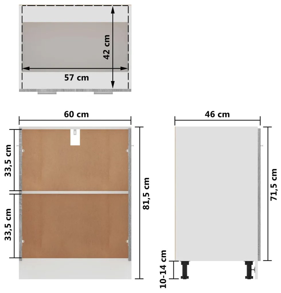 ΝΤΟΥΛΑΠΙ ΓΚΡΙ SONOMA 60 X 46 X 81,5 ΕΚ. ΑΠΟ ΕΠΕΞΕΡΓΑΣΜΕΝΟ ΞΥΛΟ 815562