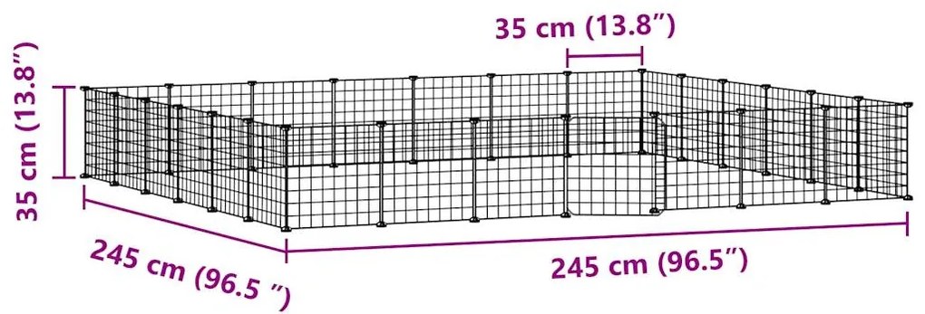 vidaXL Κλουβί Κατοικίδιων με 28 Πάνελ + Πόρτα Μαύρο 35 x 35εκ Ατσάλινο