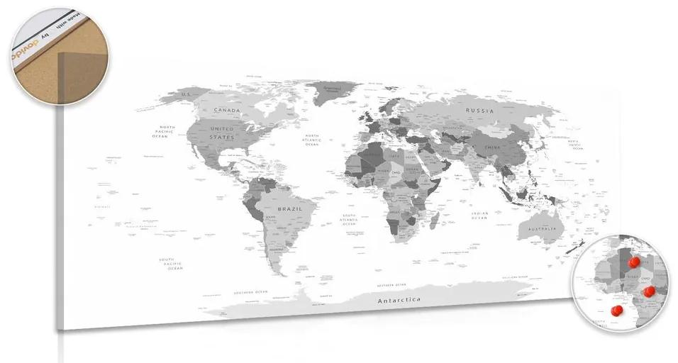 Εικόνα σε ασπρόμαυρο χάρτη από φελλό με ονόματα