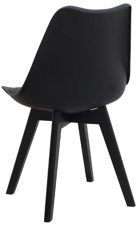 Καρέκλα τραπεζαρίας Viva Megapap PP - PU μαύρο - ξύλινο μαύρο πόδι 48,5x54x80εκ.