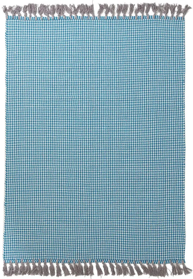 Καλοκαιρινό Χαλί Urban Cotton Kilim Houndstooth Caribbean Sea 130 x 190