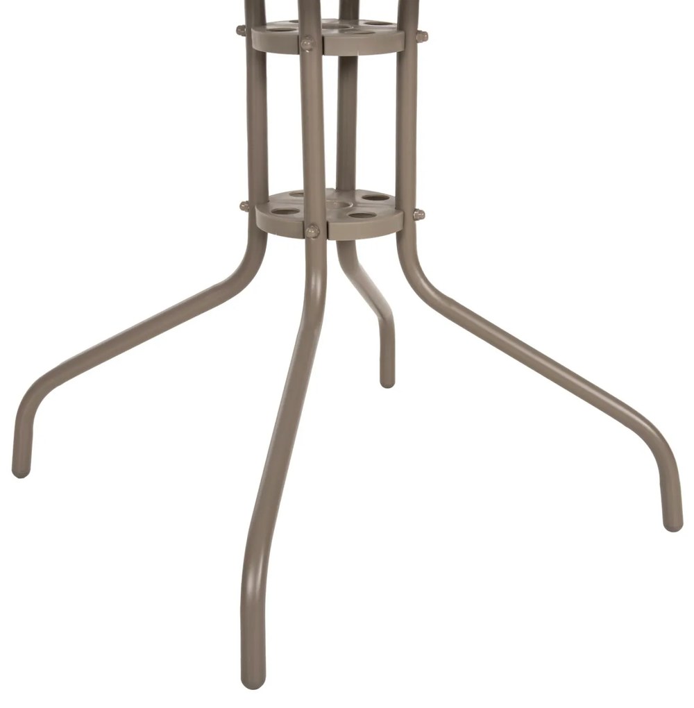 Τραπέζι FIGO Μεταλλικό Σαμπανί με Γυάλινη επιφάνεια 80x80x71Υεκ. 80x80x71 εκ.