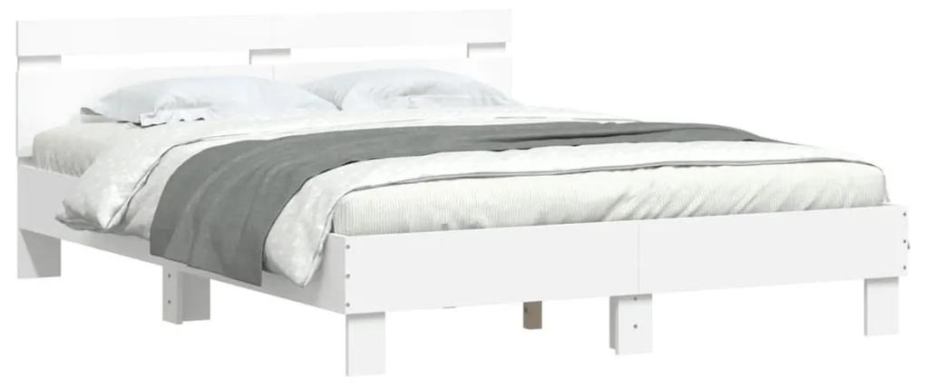 Πλαίσιο Κρεβατιού με Κεφαλάρι Λευκό 150x200 εκ Επεξεργ. Ξύλο - Λευκό
