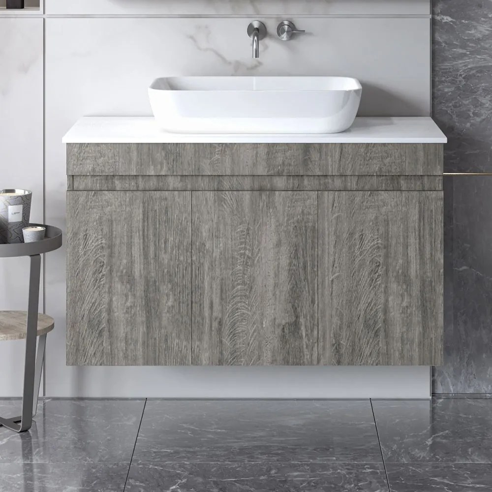 Έπιπλο Μπάνιου Πάγκος Με Νιπτήρα Omega Top 100 S3BOMT100BE 100x46x60cm Berlin Πορσελάνη,Μελαμίνη