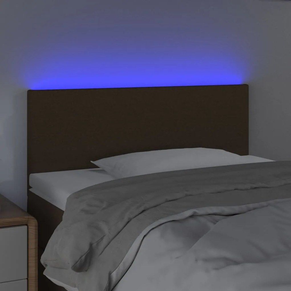Κεφαλάρι Κρεβατιού LED Σκούρο Καφέ 100x5x78/88 εκ. Υφασμάτινο 3121325