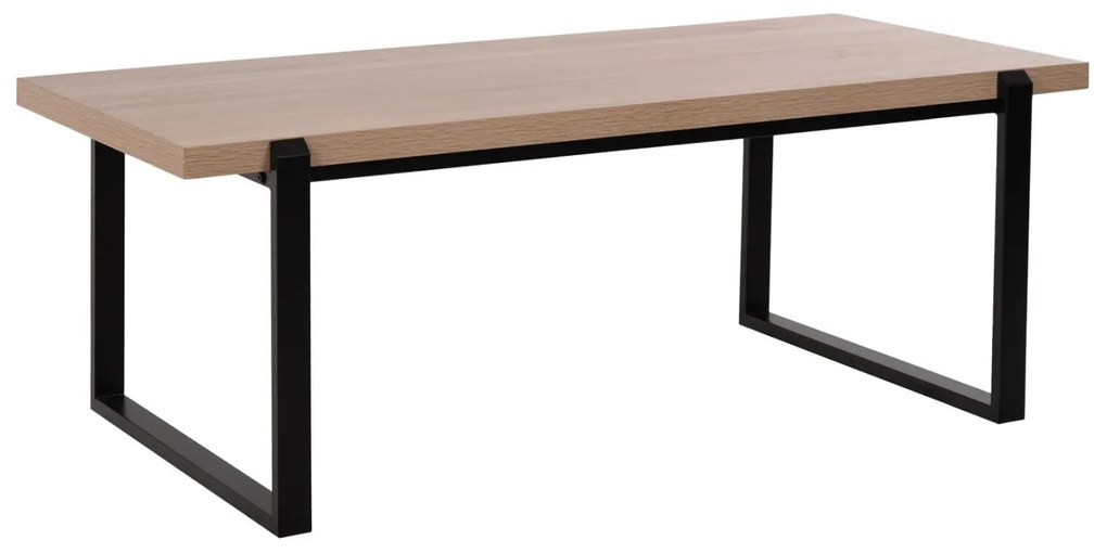Τραπεζάκι σαλονιού SHABEN C9585.03 MDF Σονόμα με Μαύρη Μεταλλική Βάση 120x56X45Yεκ. 120x56x45 εκ.
