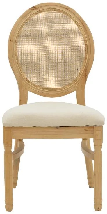 Καρέκλα Canco φυσικό rubberwood-φυσικό rattan 50x55x98εκ 50x55x98 εκ.