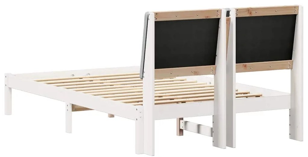 vidaXL Σκελετός Κρεβατιού Λευκό και ανοιχτό γκρι 135 x 190 cm